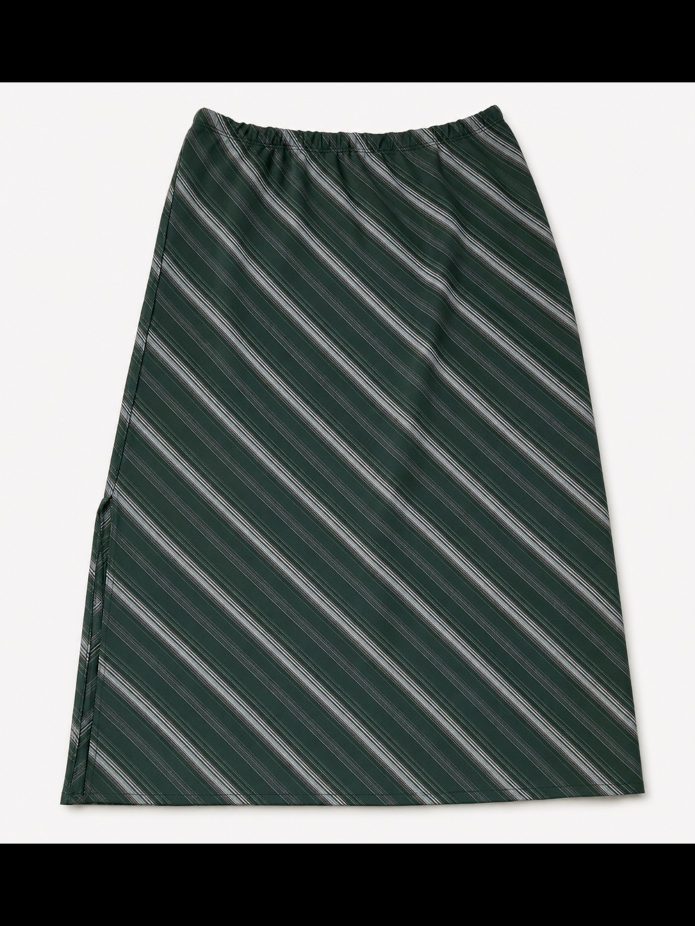 Y2K Corporate Chic Striped Midi Skirt L | 90s Office Wear Career
